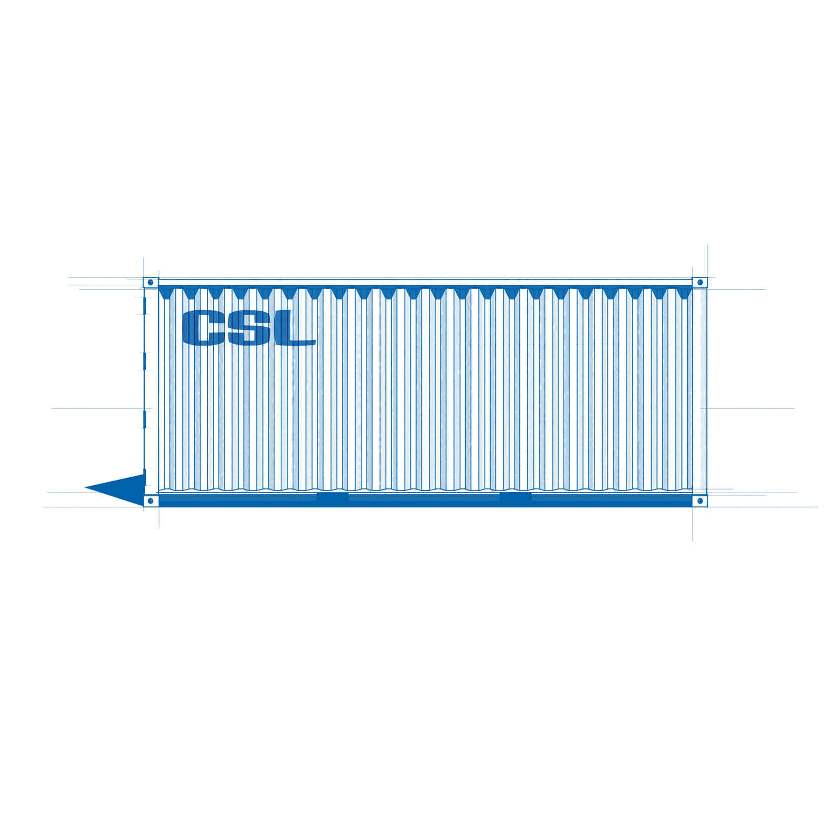 20ft Shipping Container - line drawing - SCF